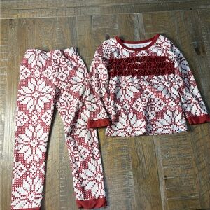 SweetHoney Festive Red and White Kids Pajama Set